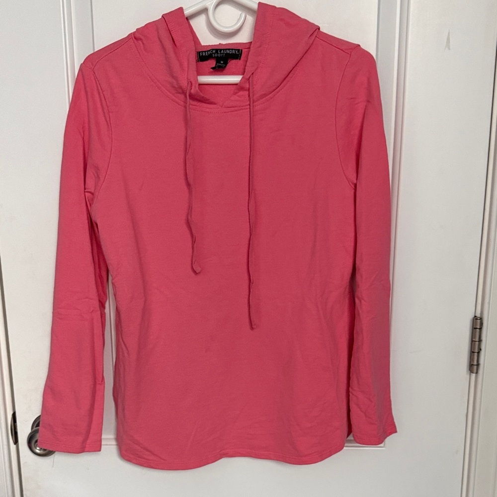 French Laundry Coral Pink Drawstring Hoodie